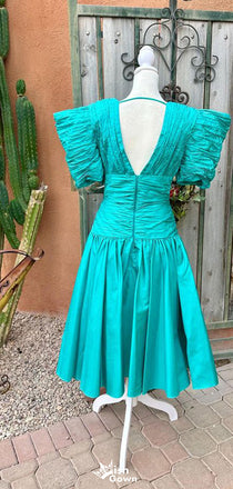 Elegant V-neck Short Sleeves A-line Long Prom Dress Ideas, Evening Party Dresses,WGP1682