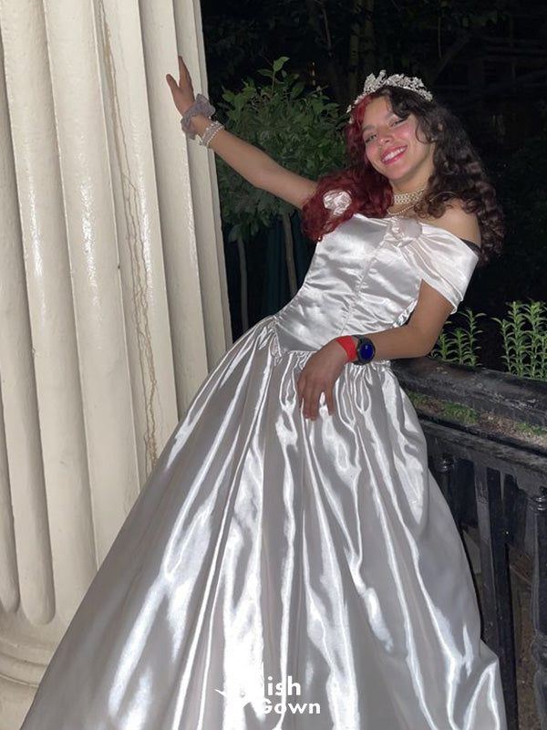 Elegant Off-shoulder A-line Long Prom Dress Ideas, Evening Party Dresses,WGP1705