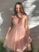 Gorgeous V-neck Halter A-line Short Mini Homecoming Dress,EPT334