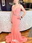 Gorgeous Spaghetti Strap V-neck Mermaid Long Prom Dress Ideas, Evening Party Dresses,WGP1729