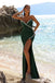 Sexy Green Sweetheart Mermaid Side Slit Long Prom Dress Ideas, Evening Party Dresses,WGP1958