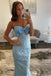 Unique Blue Applique Sweetheart Mermaid Long Prom Dress Ideas, Evening Party Dresses,WGP1898