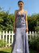 Fancy Lavender Floral Embroidered Prom Dress Spaghetti Strap Lace Evening Gown,WGP2207