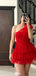 Casual One-shoulder A-line Short Mini Homecoming Dress,EPT567