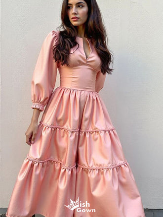 Elegant Long Sleeves A-line Long Prom Dress Ideas, Evening Party Dresses,WGP1762