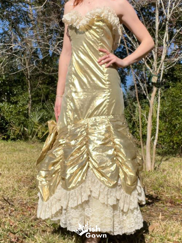 Vintage Strapless Sweetheart Sheath Long Prom Dress Ideas, Evening Party Dresses,WGP1764