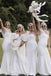 Mismatched White Mermaid Popular Cheap Maxi Long Wedding Guest Bridesmaid Dresses,WGM235