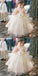 Lovely Ball Gown Spaghetti Straps Champagne Tulle Cheap Flower Girl Dresses, Wedding Flower Girl Dresses, FGD021