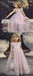 Cheap Pink Tulle Lace Applique Ball Gown Little Long Flower Girl Dresses, Wedding Flower Girl Dresses, FGD022