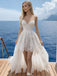 Elegant Spaghetti Strap Lace Homecoming Dress Long A-Line Tulle Formal Gown, EPT724