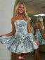 Elegant Blue Sweetheart Sleeveless A-Line Short Homecoming Dresses For Party, EPT667