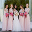 Pink Long Chiffon A Line Formal Cheap Wedding Party Bridesmaid Dresses, WG334