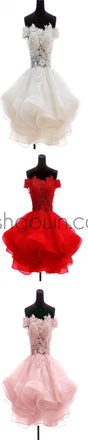 Lace off shoulder lovely unique casual homecoming dress, BD0085